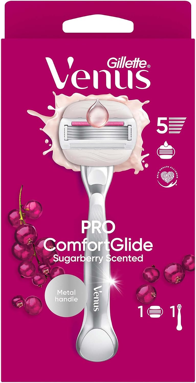 Gillette Venus ComfortGlide Sugarberry Shaver and 1 Head