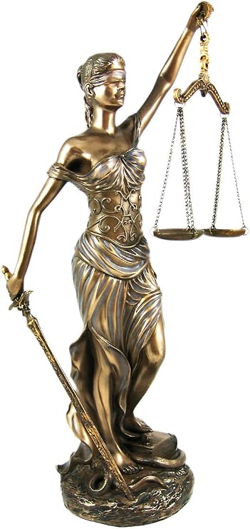 PTC 12 Inch La Justica with Scales and Sword Resin Statue Figurine