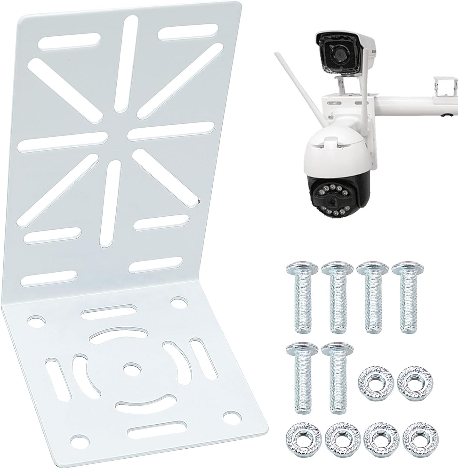 L-Shape Wall Mount Bracket Universal for CCTV Camera Security Camera, Metal Joint Mount CCTV Camera Universal Holes Installation Bracket