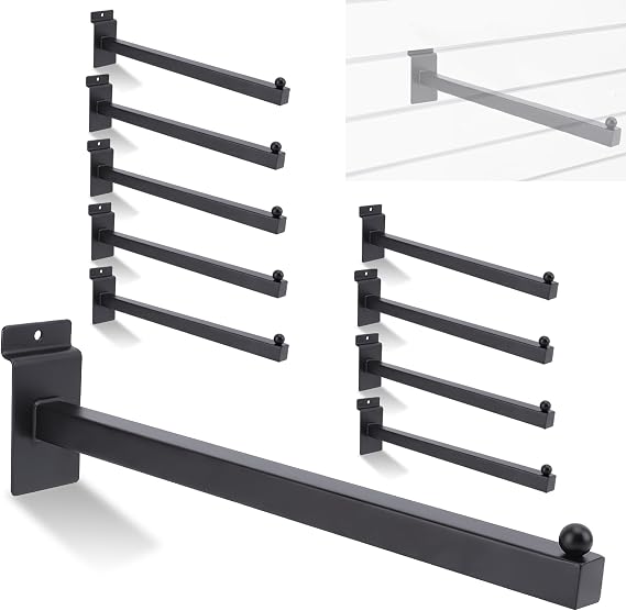 Slatwall Straight Square Faceout Hook - Slat Wall Accessory Slatwall Hangers Slatwall Accessories for Retail Garages 10pcs
