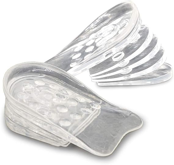 Dr.Foot Adjustable 5-Layer Height Increase Insoles, Silicone Heel Cushion Inserts for Men and Women, Gel Heel Lift Inserts for Leg Length Discrepancy