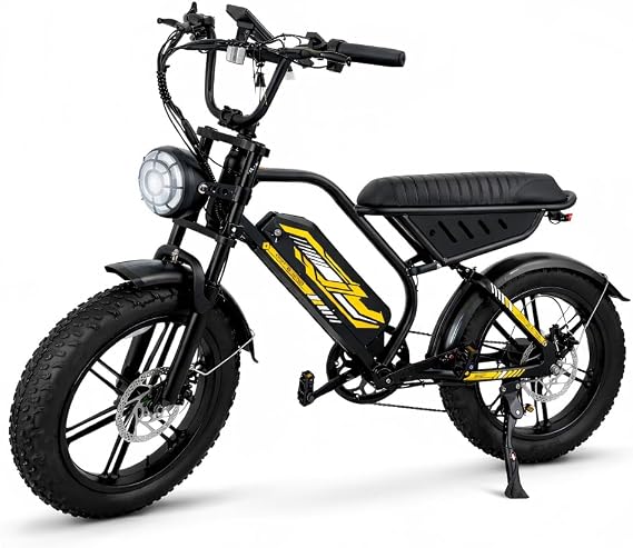 Moped Style Electric Bike for Adults-20 x 4.0 Fat Tire Ebike, Peak 1000W Motor, NFC & Password Unlock, Long Seat, 48V 18.2Ah Battery, Up to 28 MPH, UL 2849 Certified