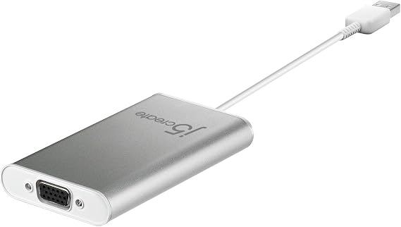 j5create USB-A to VGA Aluminum Display Adapter 1080p HD Resolution | Up to 2048 x 1152| USB 3.1/3.0/2.0 Port | Compatible with Windows and Mac (JUA311)