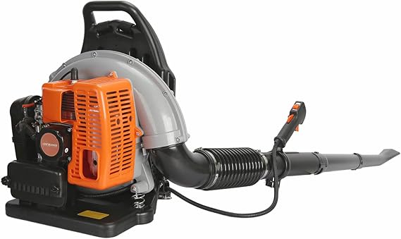 Gas Leaf Blower, 63-CC 3-HP 2-Cycle Backpack Leaf Blower, 665-CFM, 2800 RPM, Powerful Clearing Performance, Leaf Blower for Lawn Care, Gass Powered Leaf Blower Snow Blower Grass Blower Orange A