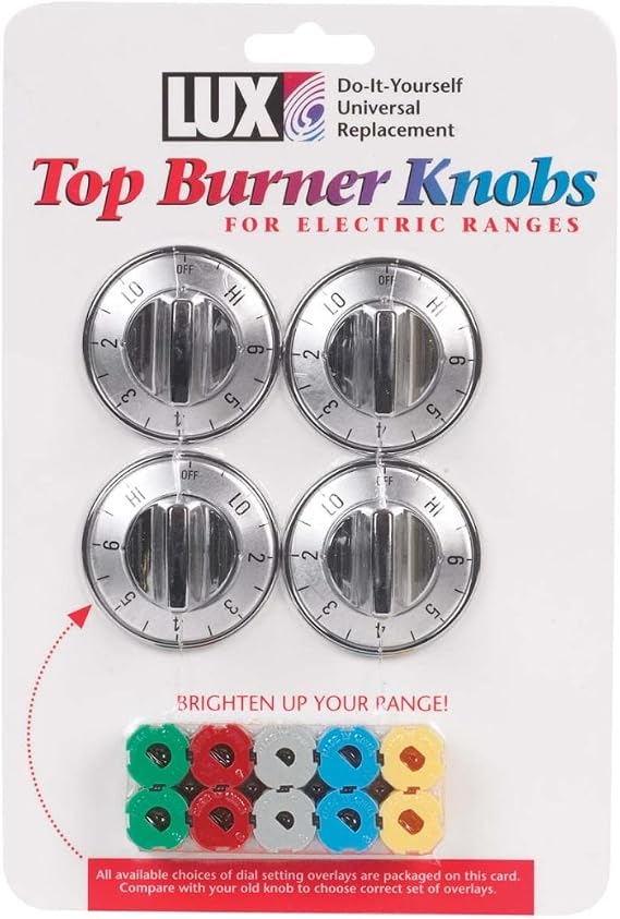 LUX Products CPR405 Chrome Electric Burner Knob (4 Pack)