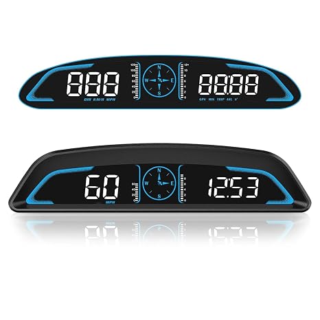 SinoTrack Digital GPS Speedometer Universal Heads Up Display for Car 5.5 inch Large LCD Display HUD with MPH Speed Fatigued Driving Alert Overspeed Alarm Trip Meter for All Vehicle | Overspeed Fatigue Alerts, Altitude, Clock, Acceleration Time, Satellites, Trip Distance, Driving time, for All Vehicle