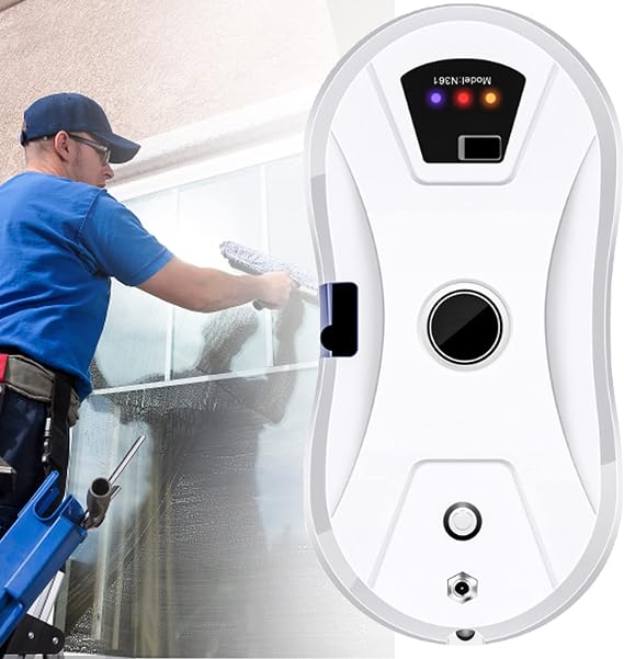 Window Glass Cleaning Automatic Smart Robot Cleaner Intelligent Automatic Cleaner Robot with Ultrasonic Water Spray and Control for Outdoor/Indoor Windows Table Tile Ceiling