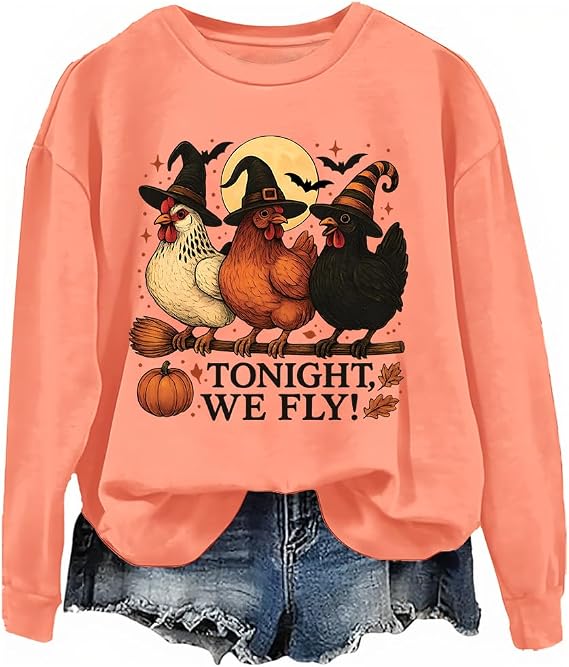 Tonight We Fly Sweatshirt, Tonight We Fly Chicken Hoodie, Halloween Chicken Sweatshirts For Men Women