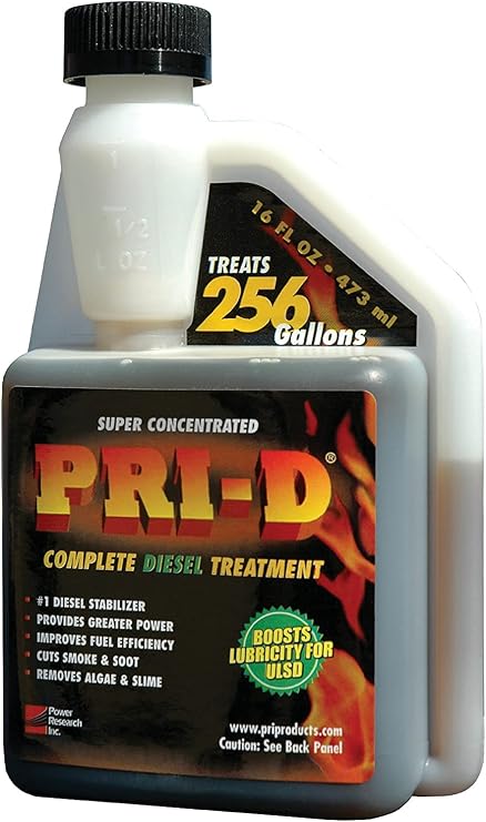 SAFECASTLE PRI-D Complete Diesel Treatment Super Concentrated Diesel Fuel Additive Treats up to 256 Gallons, Helps Support Fuel Lubricity and Stability for Diesel Engines, 16 oz (1 Pack)
