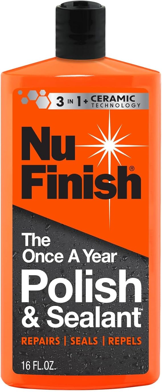 Nu Finish Once A Year Polish and Sealant, Professional Car Polish, 16 oz