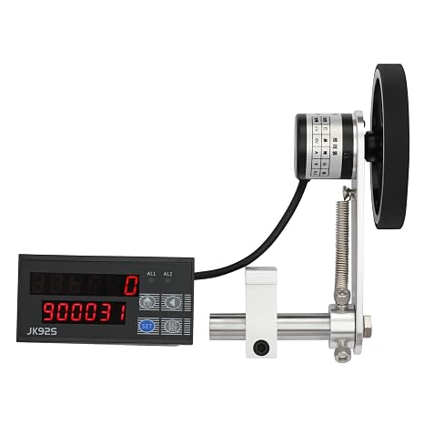 Meter Counter, Digital Length Meter Counter, Mechanical Length Counter, Single Measure Wheel Unit in Feet Meter, with Control Function 0-999999, with Multiple Modes, for Paper Making, Printing