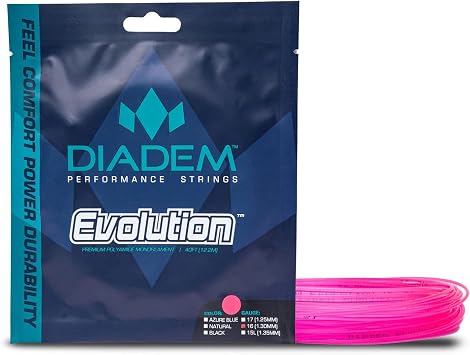 Diadem Evolution Tennis String Set | Premium Polyamide Monofilament | Comfortable, Durable, and High-Performance String (40 ft / 12.2m)