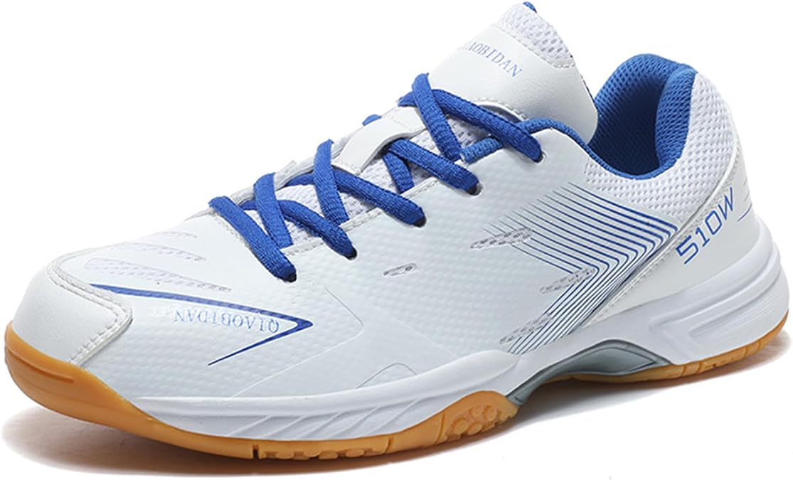 Mens Tennis Shoes Breathable Badminton Sneakers Non-Slip for Squash Pickleball Volleyball Athletic Youth, Big Kids