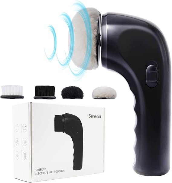Electric Shoe Shine Kit, Sansent Electric Shoe Polisher Brush Shoe Shiner Dust Cleaner Portable Leather Care Kit for Shoes