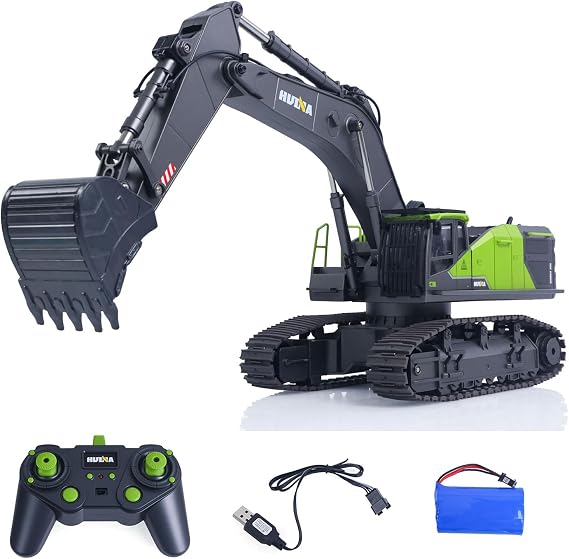 HUINA 1/14 593 Model RC Excavator Car Battery 2.4G Remote Control 22CH Hobby Grade Model for Ages 14+