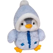 Penguin Plush, Cute Penguin Stuffed Animal with Hat and Clothes 10" Cuddly Christmas Stuffed Animals, Soft Body Pudgy Penguins for Home Xmas Party Winter Ornament, Blue|plush doll