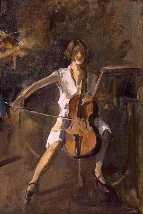 HCOTZHPY Oil Painting Canvas Wall Poster Wall Decoration Painting il violoncellista John Lavery Classic Picture for Wall Decor 60x90cm