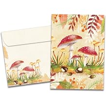 Tree-Free Greetings All Occasion Greeting Card Eco Friendly Made in USA 100% Recycled Paper 5"x7" Mushroom Forest (GO65209)