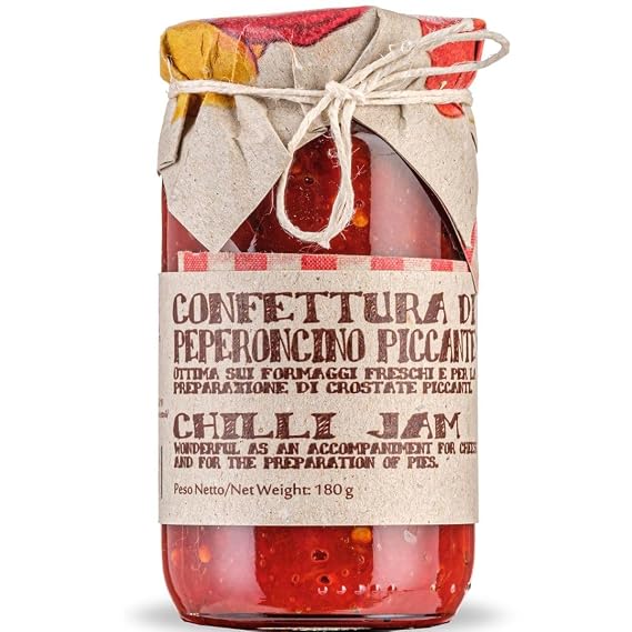ARTIGIANI DEI SAPORI - Calabrian Red Hot Chili & Sweet Pepper Jam, 6.3 oz, Red Pepper Jelly, Product of Italy