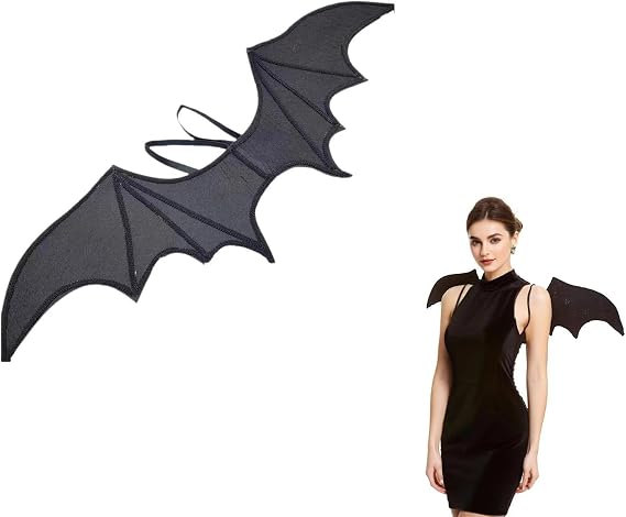 dinghaole Bat Wing Costume Accessory - Black Wings for Dark Themed Parties and Halloween Events