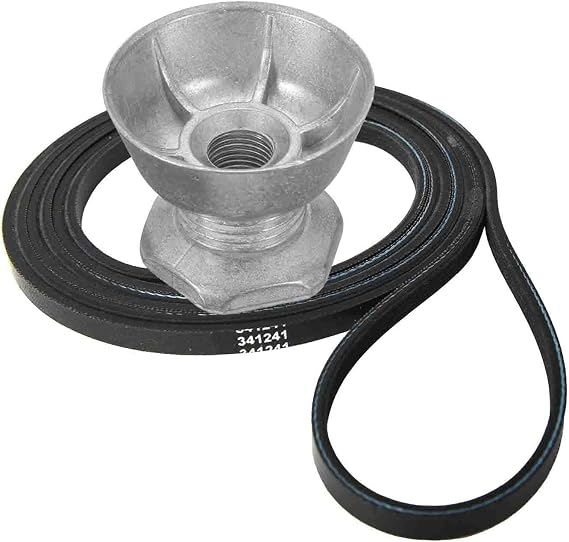 Seentech 341241 Dryer Belt & 8066184 Motor Pulley - Compatible for Whirlpool, Kenmore Dryers Replace part number: PS11744884, W10290525, WP8066184VP, AP6011686, 8578565, W10299847, 3389627, 694871