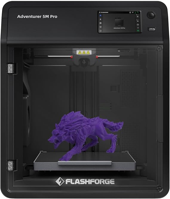 FLASHFORGE Adventurer 5M Pro 3D Printer with Camera & Light | Full seal ≤50dB, CoreXY 600mm/s high speed, automatic bed leveling, 280°C quick removable nozzle, print size 220x220x220mm