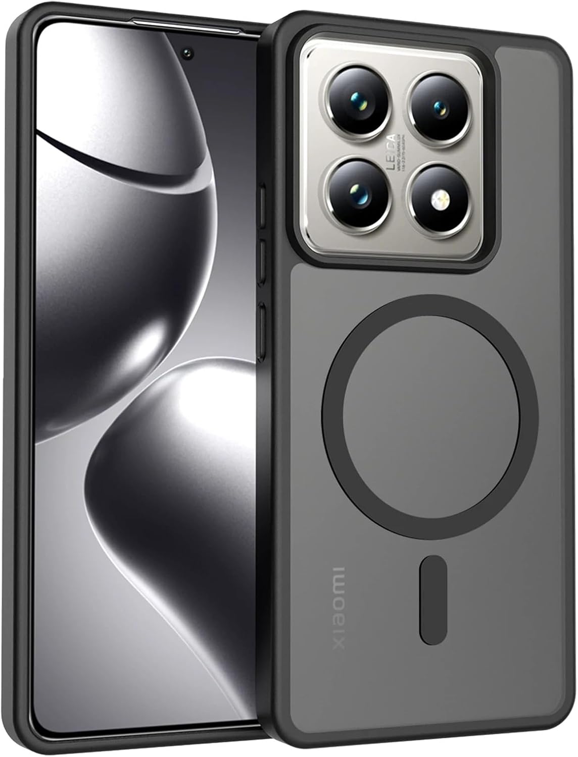 CONSTRAIN - Xiaomi Mi 14T Pro ile uyumlu Ve Kılıf Kamera Çıkıntılı Magsafe ile uyumlu Şarj Destekli Hassas Tuşlu Mat Kapak - Siyah
