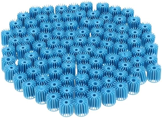 100 Pcs Bio-Ball Filter Media for Aquarium Fish Pond for Freshwater and Saltwater Wet/Dry Systems Blue