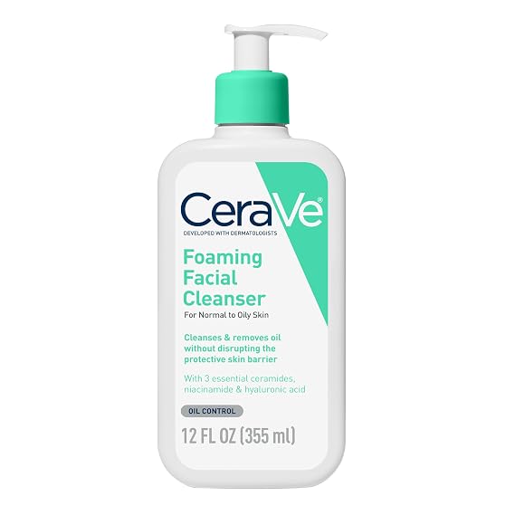CeraVe Foaming Facial Cleanser, Face Wash for Oily Skin, 12fl oz
