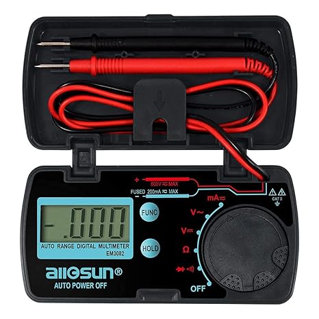 ALLOSUN Pocket Size Compact Digital Multimeter Auto Range Multi Continuity Tester (EM3082 (auto Range))
