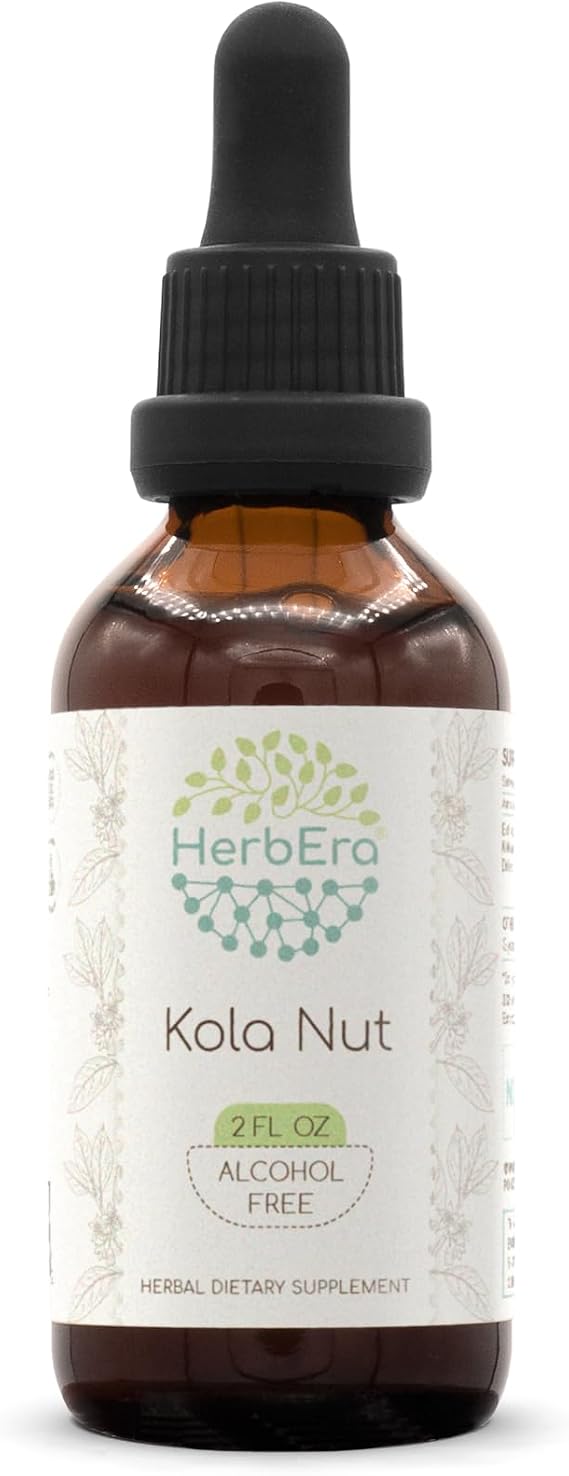 HerbEra Kola Nut B60 Alcohol-Free Herbal Extract Tincture, Concentrated Liquid Drops Natural Kola nut (Cola Acuminata) (2 fl oz)