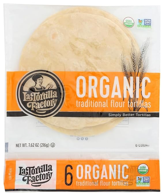 La Tortilla Factory Organic Traditional Flour Tortilla, 7.62 Ounce -- 10 per case.