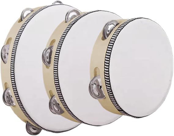 Tambourines Musical Instrument Adult 3-Piece Single Row Percussion