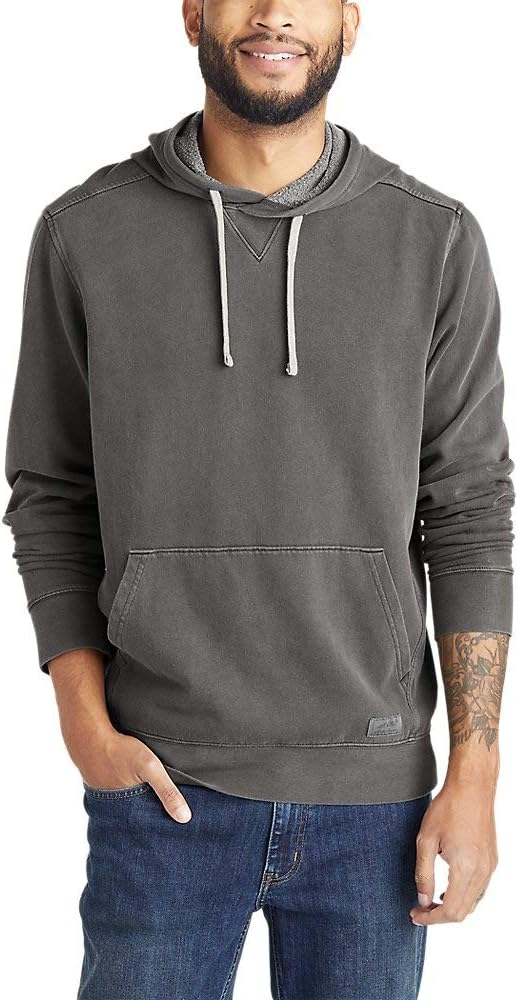 Eddie Bauer Men's Camp Fleece Riverwash Pullover Hoodie, Storm, Small