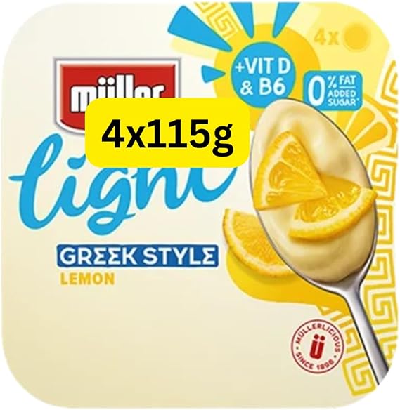 Light Greek Style Lemon Yogurt Mullers (4x115g)