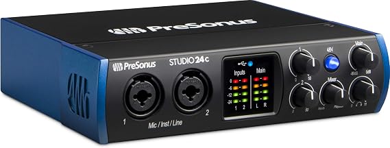 PreSonus Studio 24c, USB-C, Audio Interface, For Recording, Streaming, Podcasting with Software Bundle Including Studio One Artist, Ableton Live Lite DAW