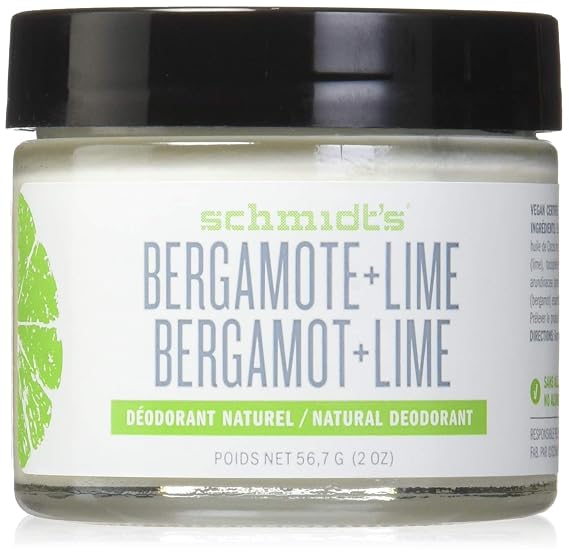 Schmidt's Natural Deodorant - Bergamot and Lime Jar (2 ounces; Odor Protection and Wetness Relief; Aluminum-Free)