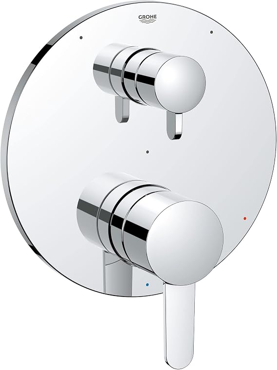 Grohe 29425000 Cosmopolitan Pressure Balance Valve Trim with 3-Way Diverter and Cartridge, Starlight Chrome