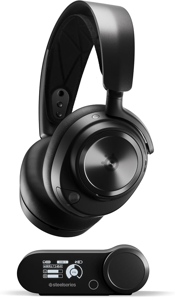 SteelSeries Arctis Nova Pro Wireless Multi-Platform Gaming Headset, Hi-Fi Audio Drivers, Active Noise Cancellation - Clearcast Gen2 Microphone - PC, PS5, PS4, Switch, Mobile Black
