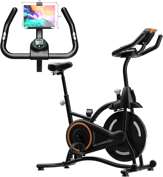 Cyclerade Exercise Bike, Low Noise Indoor Stationary Cycling Bike with APP Sports Data Link Adjustable Resistance With Flat Stand