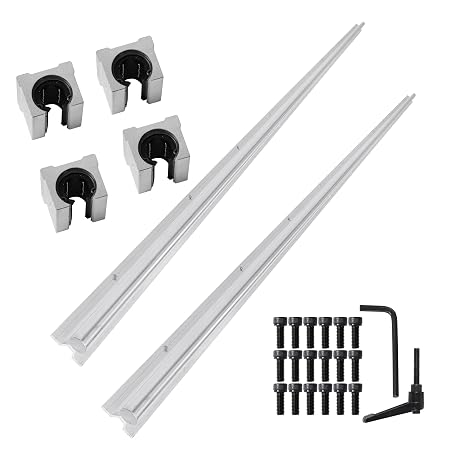 2 PCS SBR20-2200mm Linear Rails and Bearings Kit, 4 PCS SBR20UU Square Type Bearing Blocks, Linear Guide Rails Kit for CNC Equipments
