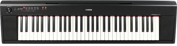 Yamaha NP12 61-Key Lightweight Portable Keyboard with PA130 Power Adapter, Black