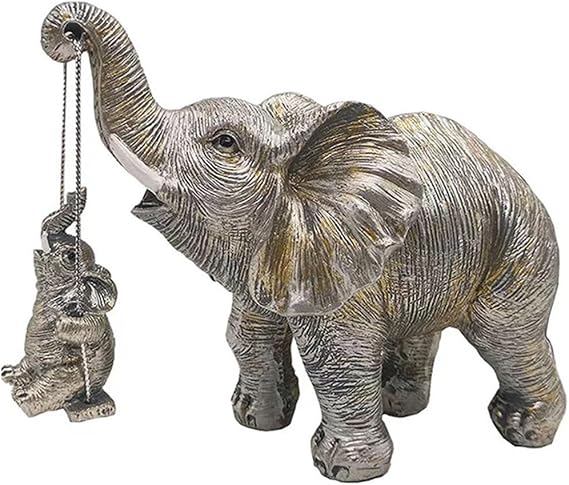 Elephant Statue- Elephant Decor For Mom,Women,Man Gifts,Elephant Figurines For Home Living Room Decor Shelf Office Bookshelf Ornaments,Silver-small