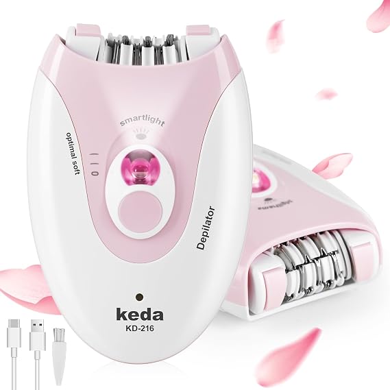 Epilators Hair Removal for Women, 2 Speed Hair Removal Device with LED Light, Rechargeable Trimmer for Epilator Bikini, Face, Arm, Legs, Armpits