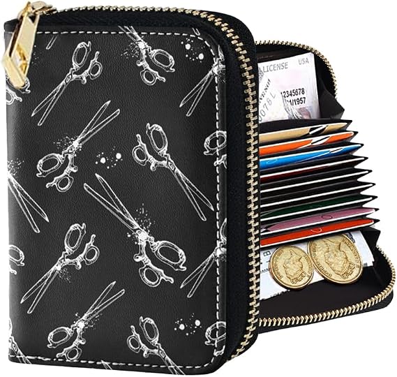 RFID Credit Card Holder Wallets for Women, Leather Zipper Card Case Accordion Wallet for Ladies Gift, Color-A011, Wallet