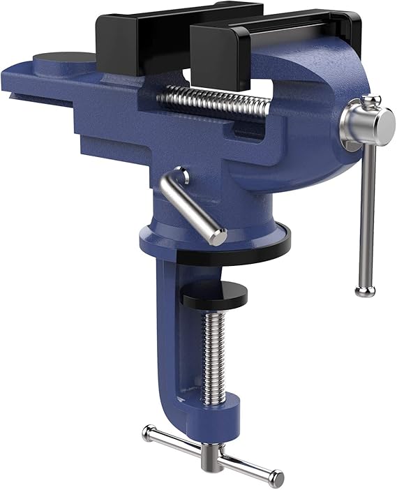 Nuovoware Table Vise 3 Inch, Universal Vise Bench Clamp, Blue