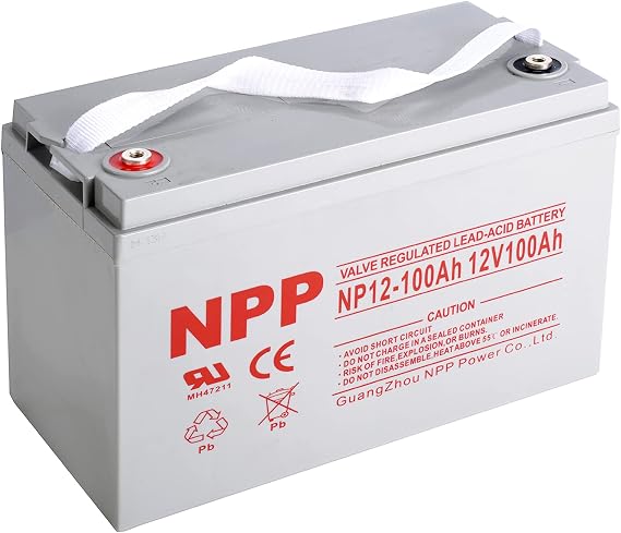 NPP NP12-100Ah 12V 100Ah AGM Sealed Lead Acid Battery, Maintenance-Free, Group 27 Size Backup Batteries for UPS, Emergency Lighting, Security, Solar Standby, Off Grid