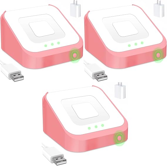 3 Packs Square Dock for Square Reader 2nd Generation, Holder Stand for Square Reader 2nd Generation, Smart Anti-Sleep Button, Anti-Slip Base Dock (Cable & Wall Charger, NO Reader
