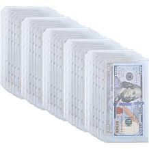 UMSICHT 25PCS A6 Binder Pockets with No Zippers, Zipless Budget Envelopes with Lids, A6 Binder Pouch for 6 Ring Binder, Money Folder Organizer, Clear PVC Savings Challenges Envelopes.