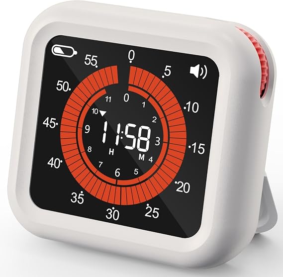 Digital Magnetic Visual Kitchen Timer, Up to 11H 59M Countdown & Count Up